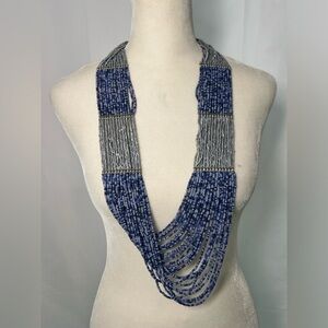 VINTAGE boho glass bead statement NECKLACE